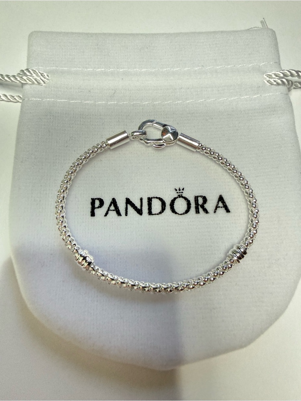 Pandora Studded Clasp & Chain Bracelet  18 cm